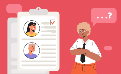 A recruiter screening and shortlisting candidates. 
                        